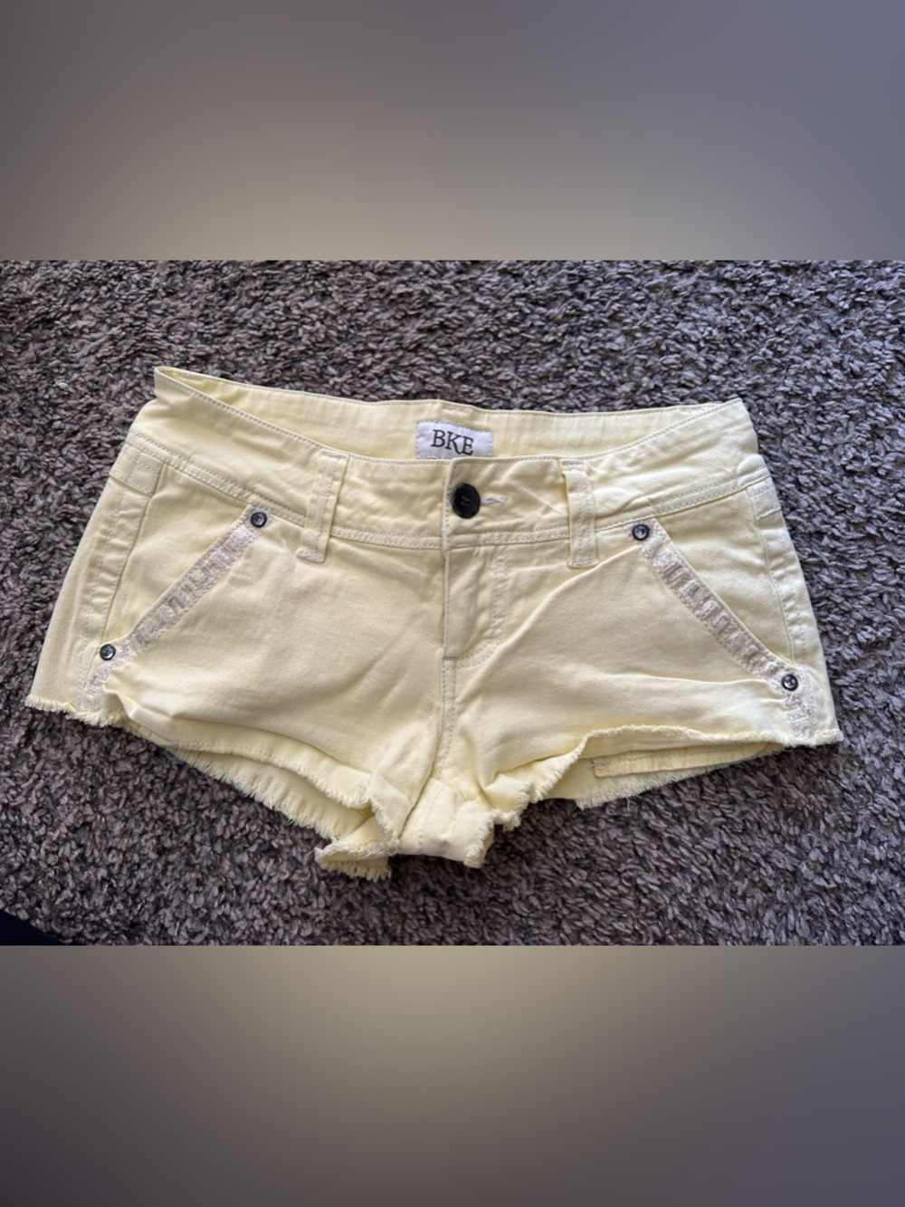 BKE Aspen Light Yellow Denim Shorts